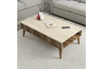 Lissione Soffbord 105 cm - Valnöt/Beige - Möbler - Bord & matgrupp - Soffbord