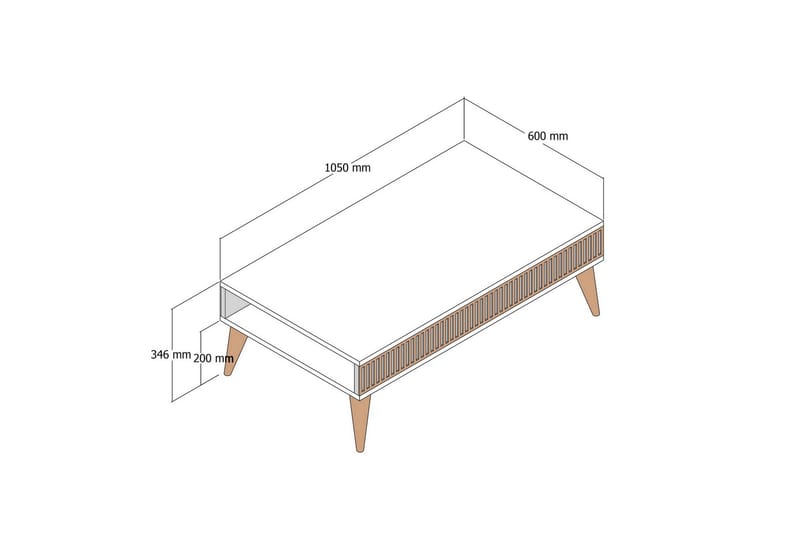 Lissione Soffbord 105 cm - Valnöt/Cream - Möbler - Bord & matgrupp - Soffbord