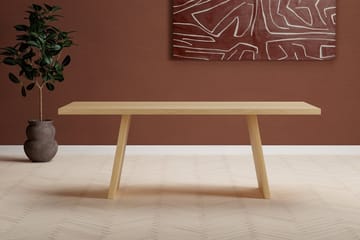 Logga Stort Rektangulärt Matbord 210 cm i Trä med Ekutseende - Beige - Möbler - Bord & matgrupp - Matbord & köksbord