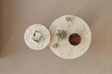 Lorricus Soffbord 70 cm Rund - Travertin Och Valnöt - Möbler - Bord & matgrupp - Soffbord