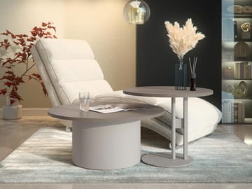 Lorvyn Satsbord rund 58/75 cm - Beige och ljusbrun - Möbler - Bord & matgrupp - Soffbord