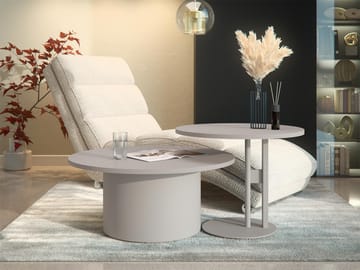 Lorvyn Satsbord rund 58/75 cm - Beige - Möbler - Bord & matgrupp - Soffbord