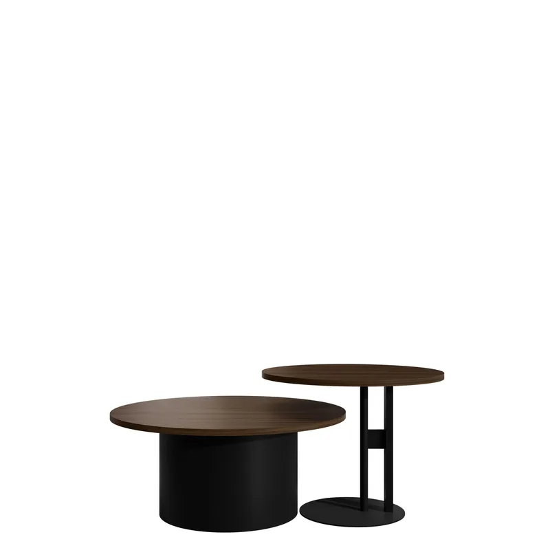 Lorvyn Satsbord rund 58/75 cm, Brun, svart