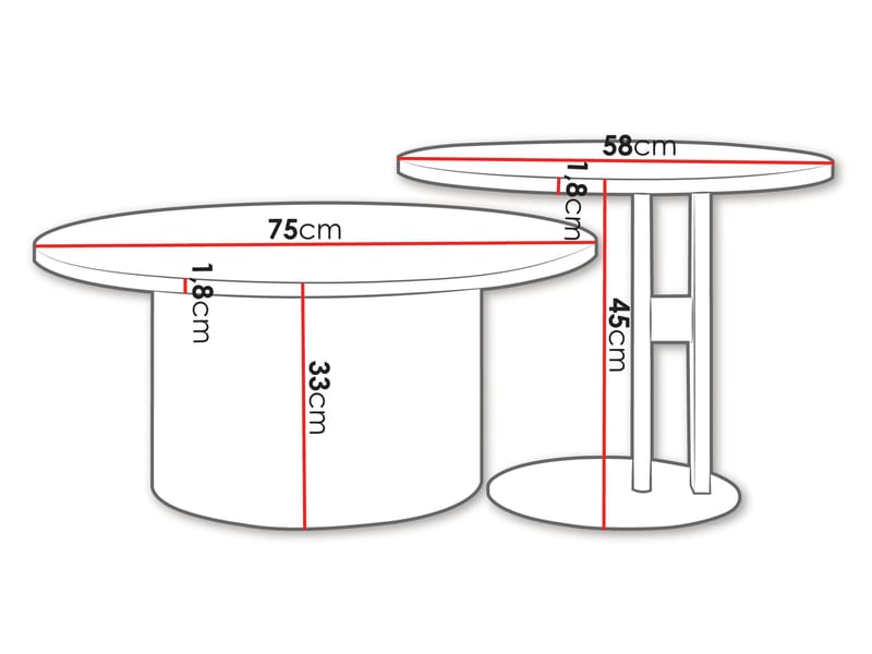 Lorvyn Satsbord rund 58/75 cm - Svart, natur - Möbler - Bord & matgrupp - Soffbord