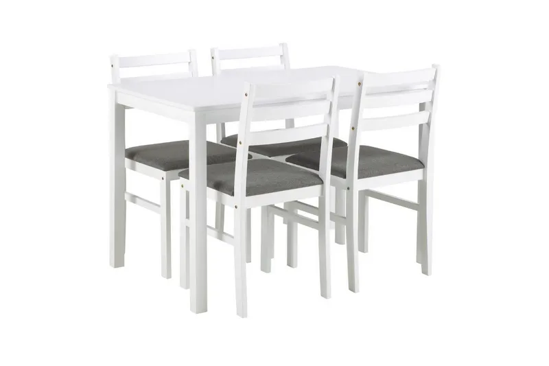 Lumino Matgrupp 110 cm + 4 st Matstolar, Vit