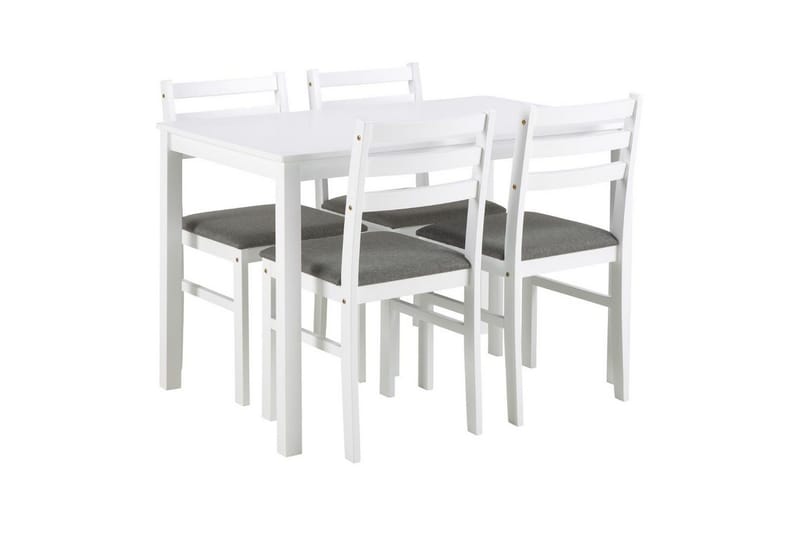 Lumino Matgrupp 110 cm + 4 st Matstolar, Vit