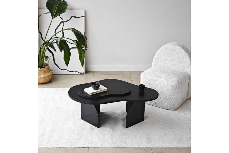 Lunor Asymmetriskt Soffbord 96 cm i Trä - Svart - Möbler - Bord & matgrupp - Soffbord