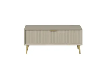 Luxe 90 cm Rektangulärt Soffbord med Lådor i Trä - Beige - Möbler - Bord & matgrupp - Soffbord