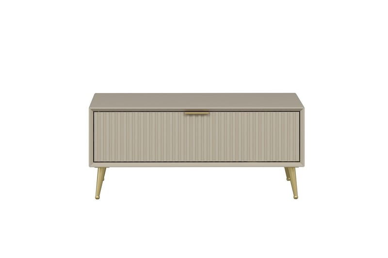 Luxe 90 cm Rektangulärt Soffbord med Lådor i Trä - Beige - Möbler - Bord & matgrupp - Soffbord
