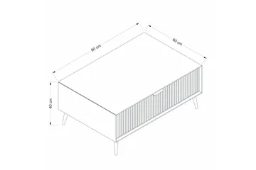 Luxe 90 cm Rektangulärt Soffbord med Lådor i Trä - Beige - Möbler - Bord & matgrupp - Soffbord
