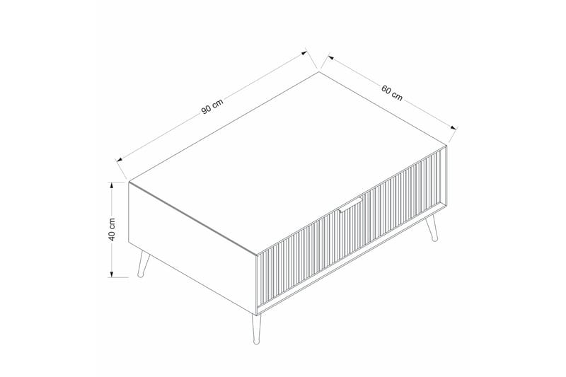 Luxe 90 cm Rektangulärt Soffbord med Lådor i Trä - Beige - Möbler - Bord & matgrupp - Soffbord