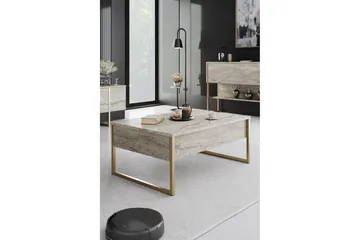 Luxe Soffbord 90 cm - Beige/Guld - Möbler - Bord & matgrupp - Soffbord