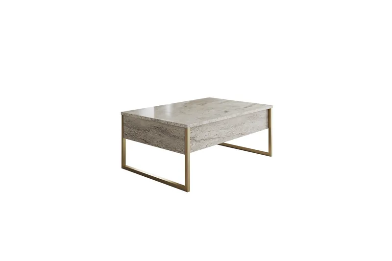 Luxe Soffbord 90 cm, Beige/Guld