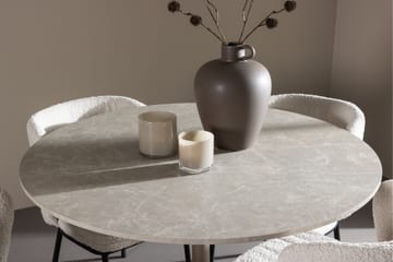 Lycke Matgrupp 110 cm Rund med 4 Agnes stolar - Beige/Vit - Möbler - Bord & matgrupp - Matgrupp