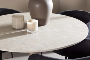 Lycke Matgrupp 110 cm Rund med 4 Berit stolar - Beige/Svart - Möbler - Bord & matgrupp - Matgrupp