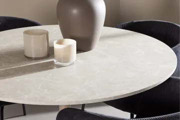 Lycke Matgrupp 110 cm Rund med 4 Berit stolar - Beige/Svart - Möbler - Bord & matgrupp - Matgrupp