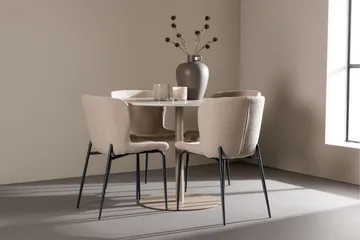 Lycke Matgrupp 110 cm Rund med 4 Modesto stolar - Beige/Beige - Möbler - Bord & matgrupp - Matgrupp