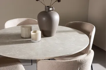Lycke Matgrupp 110 cm Rund med 4 Modesto stolar - Beige/Beige - Möbler - Bord & matgrupp - Matgrupp