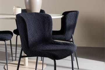 Lycke Matgrupp 110 cm Rund med 4 Modesto stolar - Beige/Svart - Möbler - Bord & matgrupp - Matgrupp