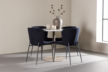 Lycke Matgrupp 110 cm Rund med 4 Modesto stolar - Beige/Svart - Möbler - Bord & matgrupp - Matgrupp