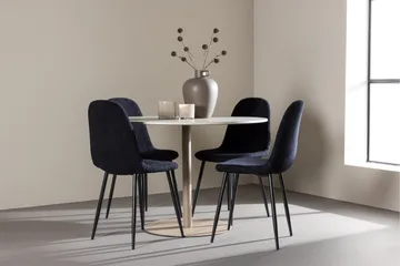 Lycke Matgrupp 110 cm Rund med 4 Polar stolar - Beige/Svart - Möbler - Bord & matgrupp - Matgrupp