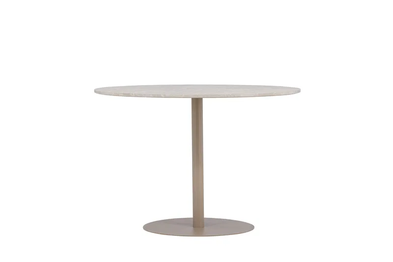 Lycke Runt Matbord 110 cm med Marmorutseende - Beige - Möbler - Bord & matgrupp - Marmorbord
