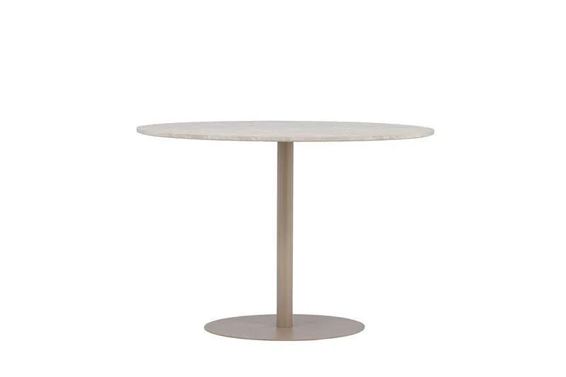 Lycke Runt Matbord 110 cm med Marmorutseende - Beige - Möbler - Bord & matgrupp - Marmorbord