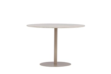 Lycke Runt Matbord 110 cm med Marmorutseende - Beige - Möbler - Bord & matgrupp - Marmorbord