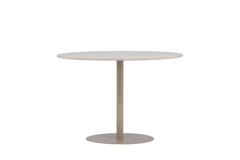 Lycke Runt Matbord 110 cm med Marmorutseende - Beige - Möbler - Bord & matgrupp - Marmorbord