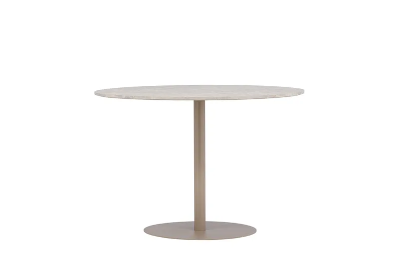 Lycke Runt Matbord 110 cm med Marmorutseende - Beige - Möbler - Bord & matgrupp - Marmorbord