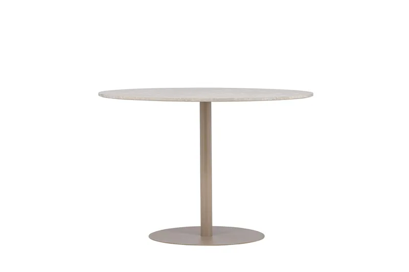 Lycke Runt Matbord 110 cm med Marmorutseende - Beige - Möbler - Bord & matgrupp - Marmorbord
