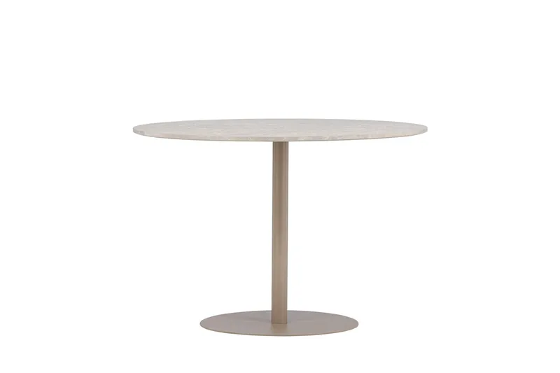 Lycke Runt Matbord 110 cm med Marmorutseende - Beige - Möbler - Bord & matgrupp - Marmorbord