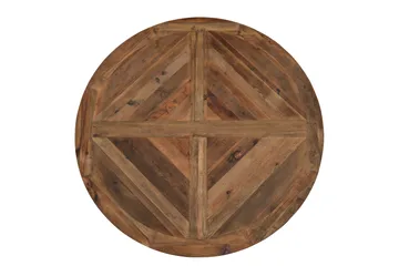 Lyon Matgrupp 150 cm Rund med 4 Tuva Fåtölj - Vintage Alm/Vit/Brun PU - Möbler - Bord & matgrupp - Matgrupp