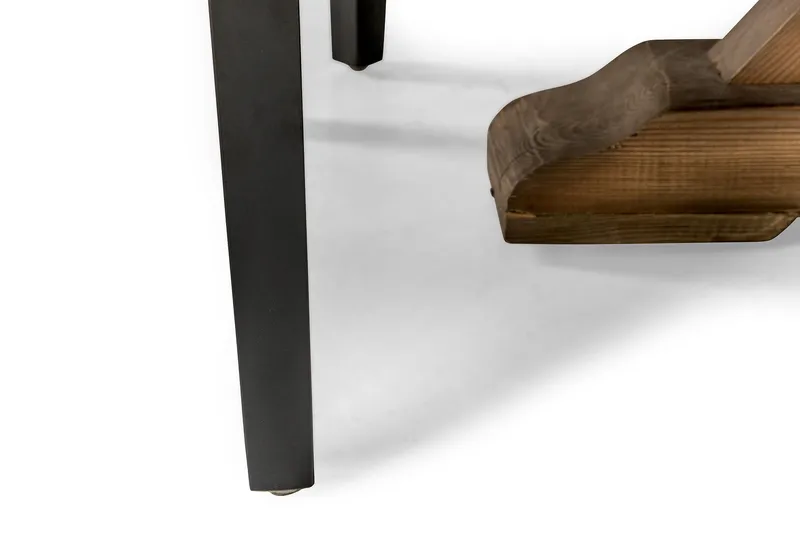 Lyon Rund Matgrupp 150 cm med 6 Tuva Stolar - Brun Vintage Alm / Svart Pu - Möbler - Bord & matgrupp - Matgrupp