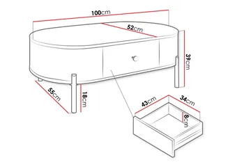 Maggio Soffbord 100x55 cm - Vit - Möbler - Bord & matgrupp - Soffbord