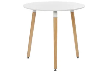 Magog Matbord 80 cm Rund - Vit/Ljusbrun - Möbler - Bord & matgrupp - Matbord & köksbord