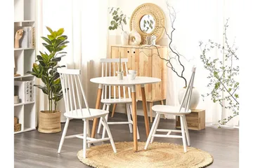 Magog Matbord 80 cm Rund - Vit/Ljusbrun - Möbler - Bord & matgrupp - Matbord & köksbord