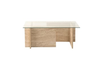 Malpani 105 cm Rektangulärt Soffbord i Sten och Glas - Klar - Möbler - Bord & matgrupp - Soffbord