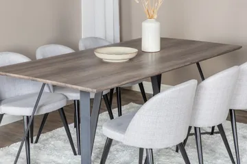 Malvina Matgrupp 180 cm Rektangulär med 6 Sedavi Stolar - Svart - Möbler - Bord & matgrupp - Matgrupp