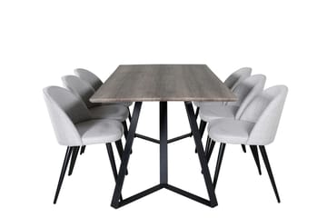 Malvina Matgrupp 180 cm Rektangulär med 6 Sedavi Stolar - Svart - Möbler - Bord & matgrupp - Matgrupp