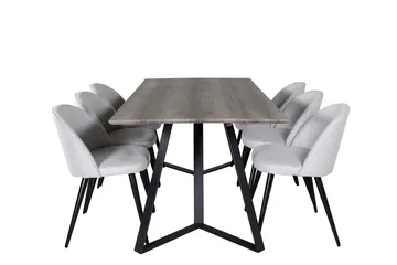 Malvina Matgrupp 180 cm Rektangulär med 6 Sedavi Stolar - Svart - Möbler - Bord & matgrupp - Matgrupp