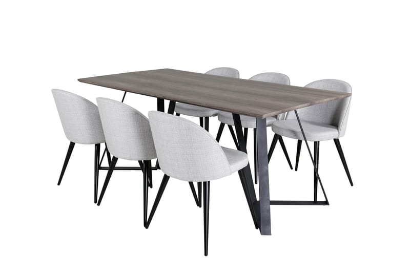 Malvina Matgrupp 180 cm Rektangulär med 6 Sedavi Stolar - Svart - Möbler - Bord & matgrupp - Matgrupp