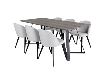 Malvina Matgrupp 180 cm Rektangulär med 6 Sedavi Stolar - Svart - Möbler - Bord & matgrupp - Matgrupp