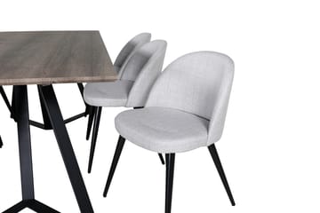 Malvina Matgrupp 180 cm Rektangulär med 6 Sedavi Stolar - Svart - Möbler - Bord & matgrupp - Matgrupp