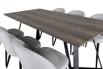 Malvina Matgrupp 180 cm Rektangulär med 6 Sedavi Stolar - Svart - Möbler - Bord & matgrupp - Matgrupp