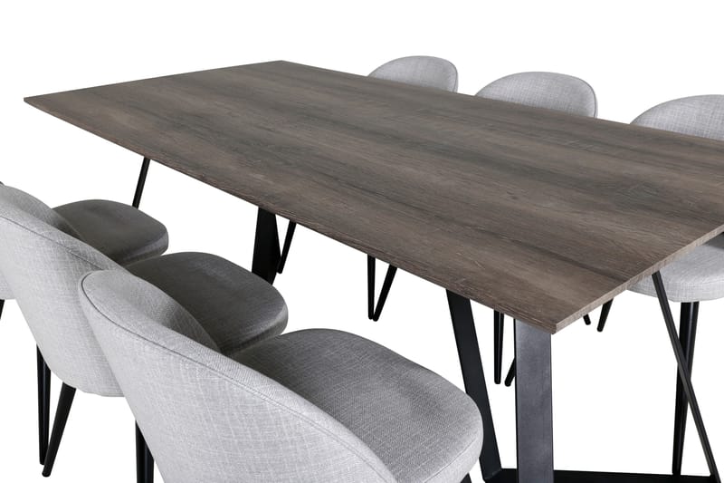 Malvina Matgrupp 180 cm Rektangulär med 6 Sedavi Stolar - Svart - Möbler - Bord & matgrupp - Matgrupp
