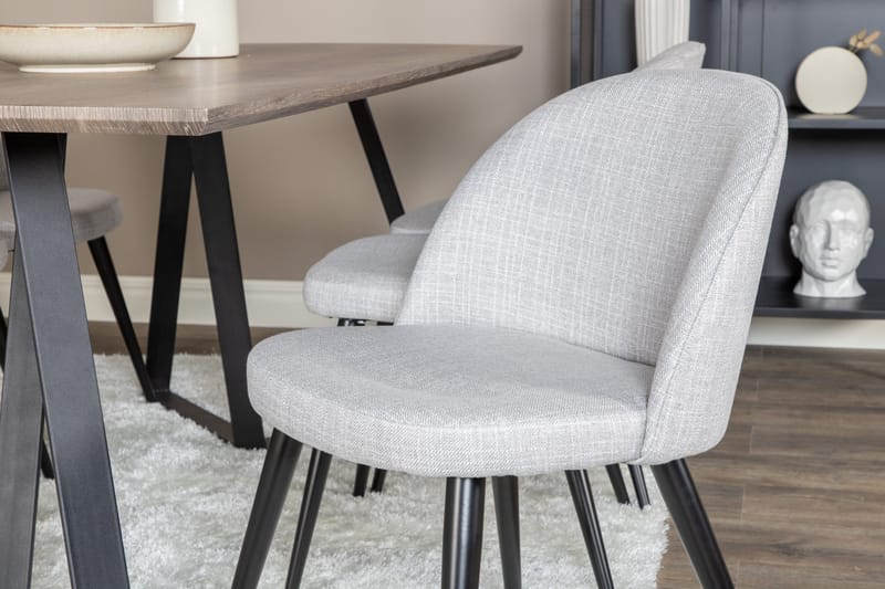 Malvina Matgrupp 180 cm Rektangulär med 6 Sedavi Stolar - Svart - Möbler - Bord & matgrupp - Matgrupp