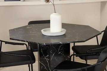 Marbs Matgrupp 110 cm Rund med 4 Tvista stolar - Svart - Möbler - Bord & matgrupp - Matgrupp