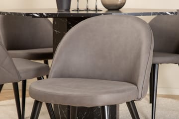 Marbs Matgrupp 110 cm Rund med 4 Velvet stolar - Grå - Möbler - Bord & matgrupp - Matgrupp