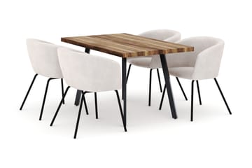 Marcelen Matbord Förlängningsbart med 4 Berit Stolar - Brun - Möbler - Bord & matgrupp - Matgrupp